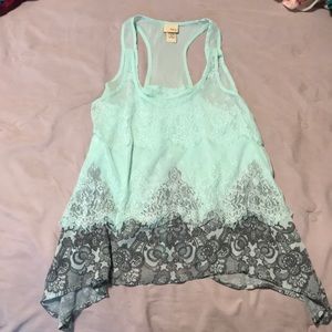 Daytrip mint lace tank top